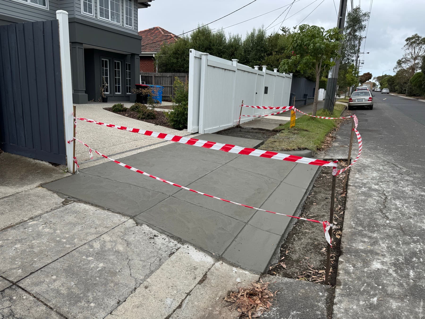 Crossing, poured & taped