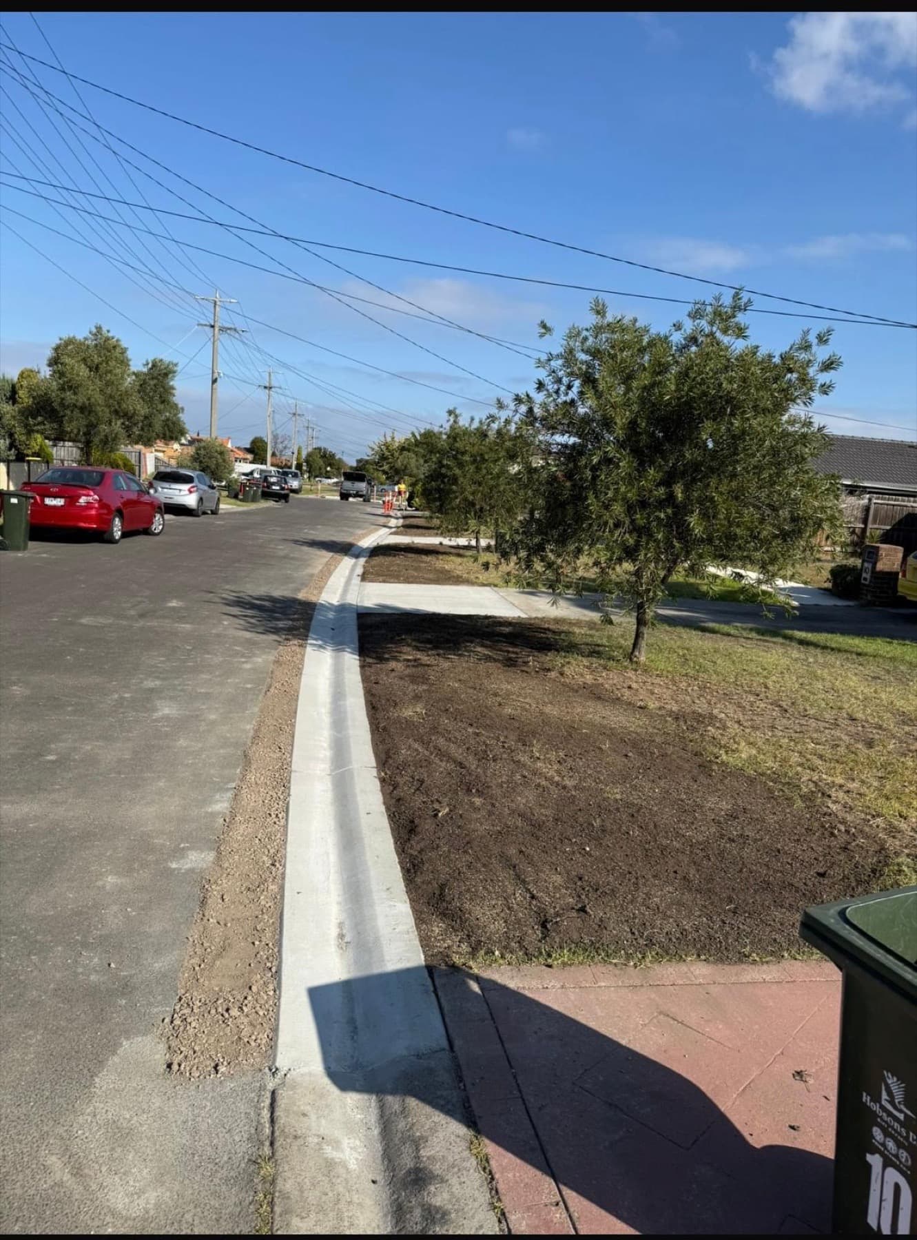 New kerb line